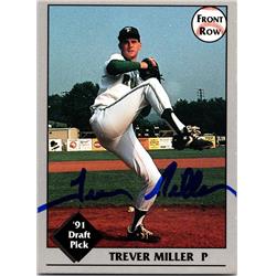 688416 Trever Miller Autographed Trinity High School 1991 Front Row Draft Rookie No.7 Baseball Card