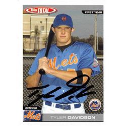 688525 Tyler Davidson Autographed New York Mets 2004 Topps Total No.843 Black Baseball Card