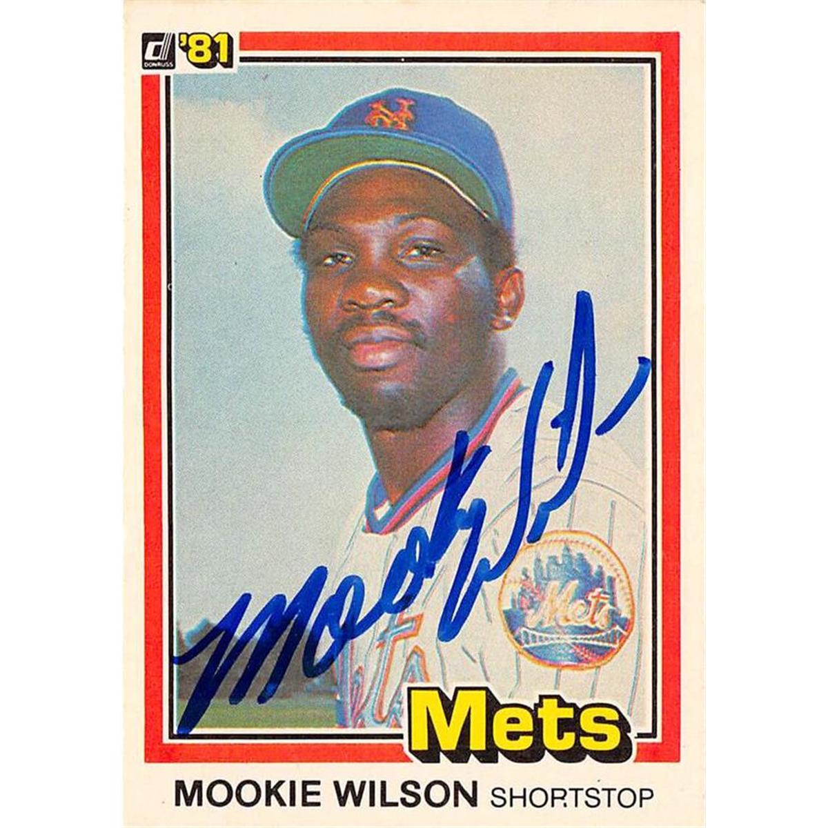 688585 Mookie Wilson Autographed New York Mets 1981 Donruss No.575 Baseball Card