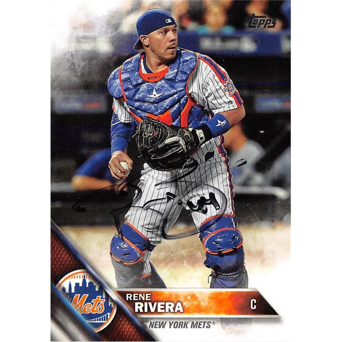 688614 Rene Rivera Autographed New York Mets 2016 Topps No.US107 Baseball Card