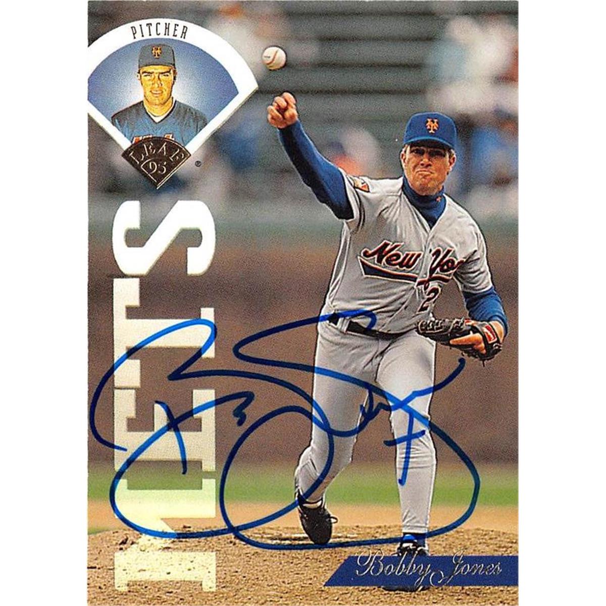 688708 Bobby Jones Autographed New York Mets 1995 Leaf No.16 Baseball Card