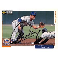 688713 Carlos Baerga Autographed New York Mets 1998 Upper Deck No.174 Baseball Card