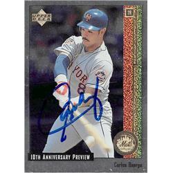 688715 Carlos Baerga Autographed New York Mets 1997 Upper Deck 10th Anniversary No.31 Baseball Card