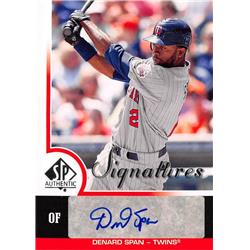 688835 Denard Span Autographed Minnesota Twins 2009 Upper Deck No.SDS Baseball Card