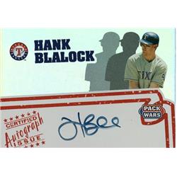 688876 Hank Blalock Autographed Texas Rangers 2005 Topps Pack Wars Refractor No.PWAHB Baseball Card