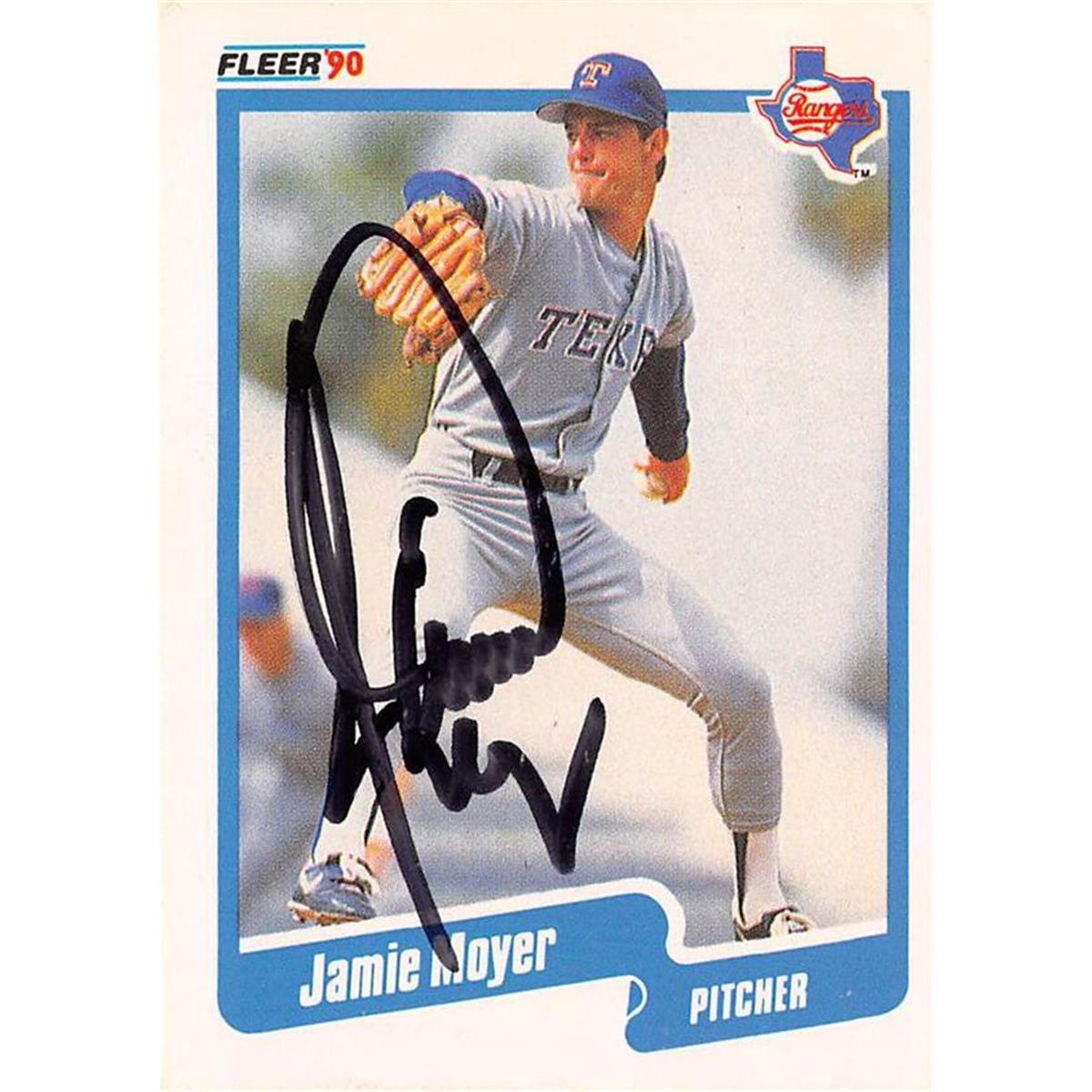 688907 Jamie Moyer Autographed Texas Rangers 1990 Fleer No.307 Baseball Card