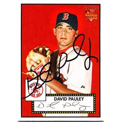 689025 David Pauley Autographed Boston Red Sox, JZ 2006 Topps 52 Rookie No.5 Baseball Card