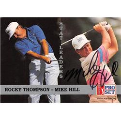 689551 Mike Hill Signed Golfer PGA, Arizona State Sun Devils 1992 Pro Set Leaders No.272 with Rocky Thompson Golf Card
