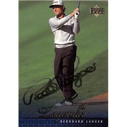 689597 Bernhard Langer Signed Golf, European Tour - Germany & SC 2001 Upper Deck Legends No.56 Trading Card