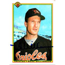 689661 Mark Williamson Autographed Baltimore Orioles 1990 Bowman No.248 Baseball Card