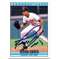 689664 David Segui Autographed Baltimore Orioles 1992 Donruss No.321 Baseball Card