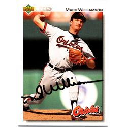 689667 Mark Williamson Autographed Baltimore Orioles 1992 Upper Deck No.609 Baseball Card