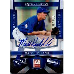 689693 Matt Kirkland Autographed Los Angeles Dodgers 2010 Panini Elite Extra Rookie Refractor No.185 Die Cut LE 10-100 Baseball Card