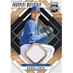 675992 Daniel Lynch Player Worn Jersey Patch Kansas City Royals 2020 Panini Elite Extra Rookie No.PMDL Baseball Card