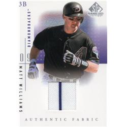 676042 Matt Williams Player Worn Jersey Patch Arizona Diamondbacks 2001 Upper Deck No.MW Pinstripe Baseball Card