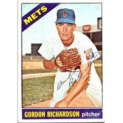 676300 Gordon Richardson Autographed New York Mets 1966 Topps No.51 Ballpoint Baseball Card