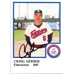 676325 Craig Gerber Autographed Edmonton Trappers 1986 Procards No.6 Baseball Card