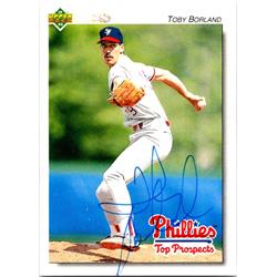 676424 Toby Borland Autographed Philadelphia Phillies, FT 1992 Upper Deck Top Prospects No.239 Baseball Card
