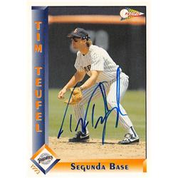 676459 Tim Teufel Autographed New York Mets 1993 Pacific Spanish No.266 Baseball Card