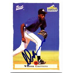676748 Wilton Guerrero Autographed San Antonio Missions 1995 Best Rookie No.77 Baseball Card