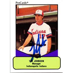 676835 Tim Johnson Autographed Indianapolis Indians 1990 Procards Rookie No.590 Baseball Card