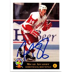 677353 Micah Aivazoff Autographed Adirondack Red Wings, FT 1994 Classic Prospects No.72 Hockey Card