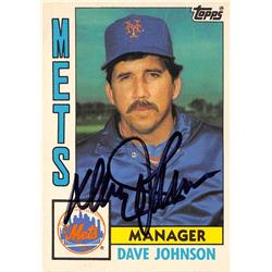 687494 Davey Johnson Autographed New York Mets 1984 Topps No.57t Creased Baseball Card