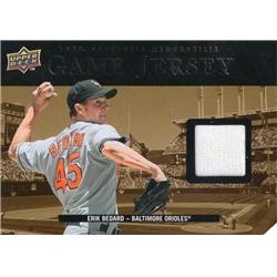 675692 Erik Bedard Player Worn Jersey Patch Baltimore Orioles 2008 Upper Deck No.99EB Baseball Card