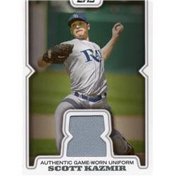 675694 Scott Kazmir Player Worn Jersey Patch Tampa Bay Devil Rays 2008 Topps No.TRSK Baseball Card