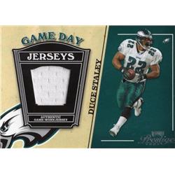 675697 Duce Staley Player Worn Jersey Patch Philadelphia Eagles 2004 Playoff Prestige Game Day No.GJ39 Football Card
