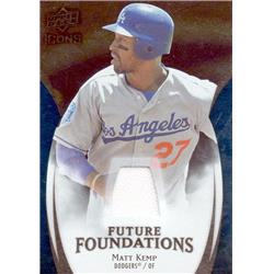 675722 Matt Kemp Player Worn Jersey Patch Los Angeles Dodgers 2009 Upper Deck Icons Future Foundations No.FFMK Baseball Card