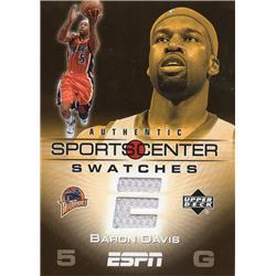 675773 Baron Davis Player Worn Jersey Patch Golden State Warriors 2005 Upper Deck Espn No.SCSBD Basketball Card