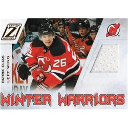 675848 Patrick Elias Player Worn Jersey Patch New Jersey Devils 2011 Panini Zenith Winter Warriors No.PE Hockey Card