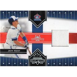 675961 Jeff Kent Player Worn Jersey Patch Toronto Blue Jays 2005 Donruss Champions Impressions No.116 Baseball Card