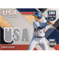 675974 Drew Romo Player Worn Jersey Patch Team USA, Rockies 2020 Panini Elite Extra Rookie No.USAMDR Baseball Card