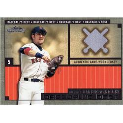 676028 Nomar Garciaparra Player Worn Jersey Patch Boston Red Sox 2002 Fleer Showcase Best No.5 Baseball Card