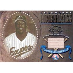 676066 Vladimir Guerrero Player Used Bat Patch Montreal Expos 2001 Donruss Classics Legendary Lumberjacks No.LL43 Baseball Card