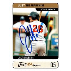 676350 Justin Huber Autographed New York Mets 2002 Just Minors Rookie No.JTF5 Baseball Card