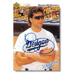 676448 Roger Mcdowell Autographed Los Angeles Dodgers 1992 Upper Deck No.484 Baseball Card