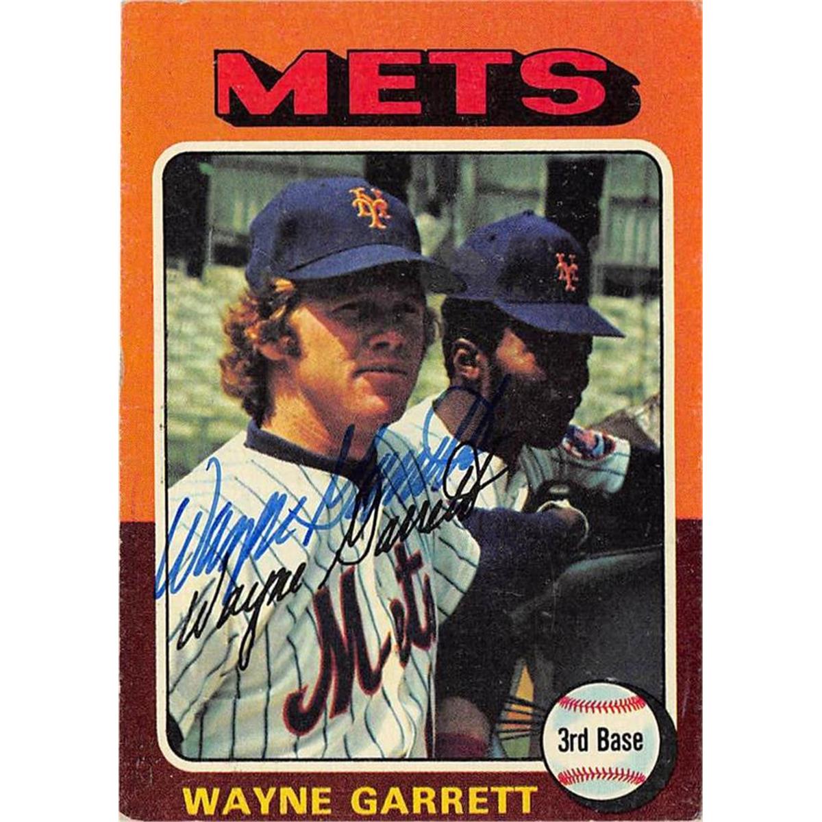 676452 Wayne Garrett Autographed New York Mets 1975 Topps No.111 Baseball Card