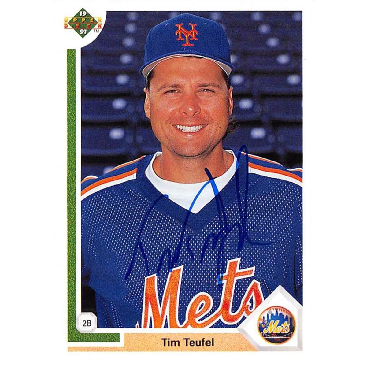 676458 Tim Teufel Autographed New York Mets 1991 Upper Deck No.370 Baseball Card