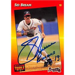 676506 Sid Bream Autographed Atlanta Braves 1992 Donruss Triple Play No.258 Baseball Card