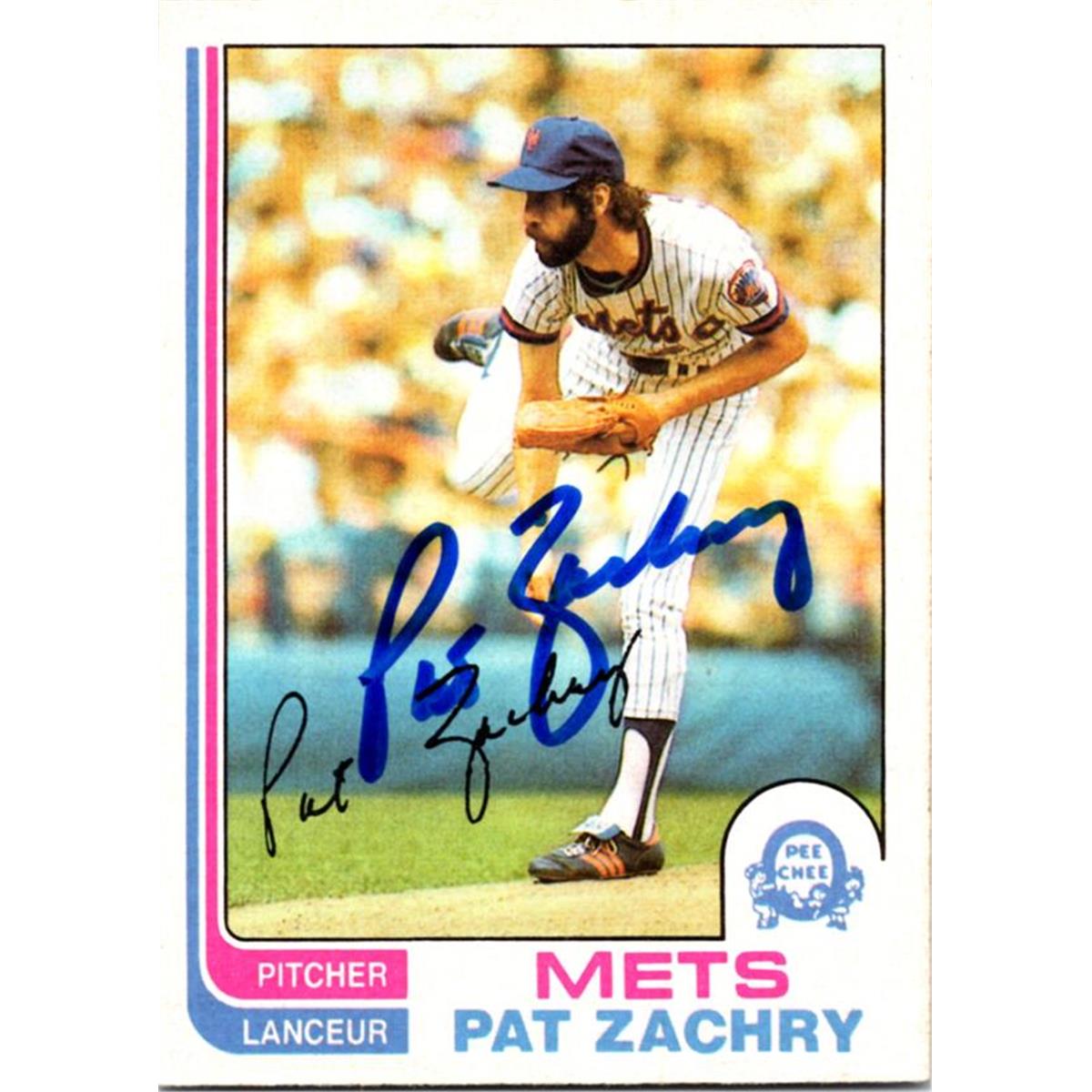 725275 Pat Zachry Autographed New York Mets 1982 O-Pee-Chee No.64 Baseball Card