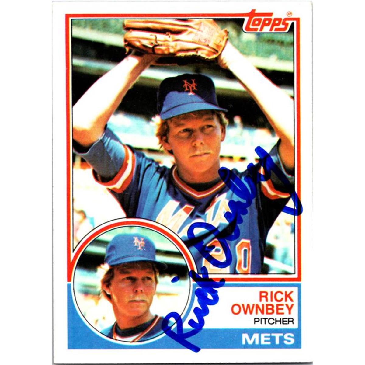 725293 Rick Ownbey Autographed New York Mets 1983 Topps No.739 Baseball Card