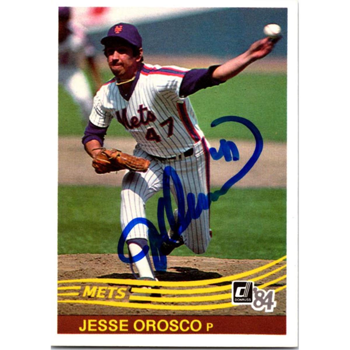 725298 Jesse Orosco Autographed New York Mets 1984 Donruss No.197 Baseball Card