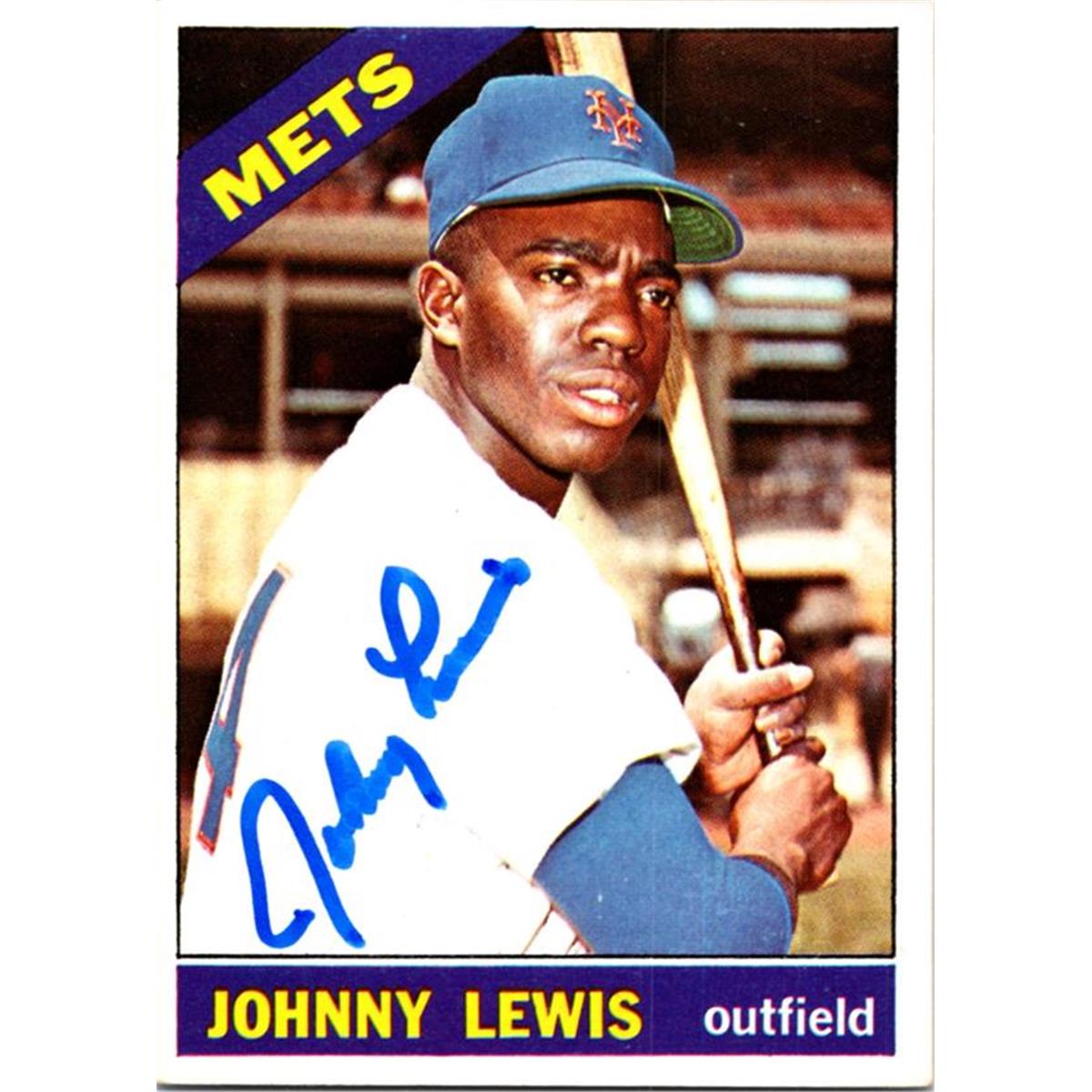 725412 Johnny Lewis Autographed New York Mets 1966 Topps No.282 Baseball Card