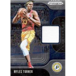 725603 Myles Turner Player Worn Jersey Patch Indiana Pacers 2019 Panini Prizm Sensational No.SSMTR Basketball Card