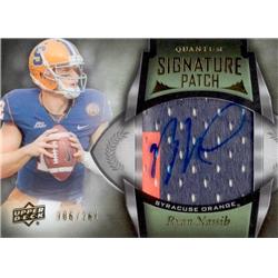 725823 Ryan Nassib Autographed Player Worn Jersey Patch Syracus Orange 2013 Upper Deck Quantum Rookie No.140 LE 6-265 Football Card
