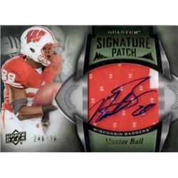 725828 Montee Ball Autographed Player Worn Jersey Patch Wisconsin Badgers 2013 Upper Deck Quantum Rookie No.139 LE 246-265 Football Card