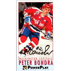 726064 Peter Bondra Autographed Washington Capitals 1993 Fleer Power Play No.258 Hockey Card